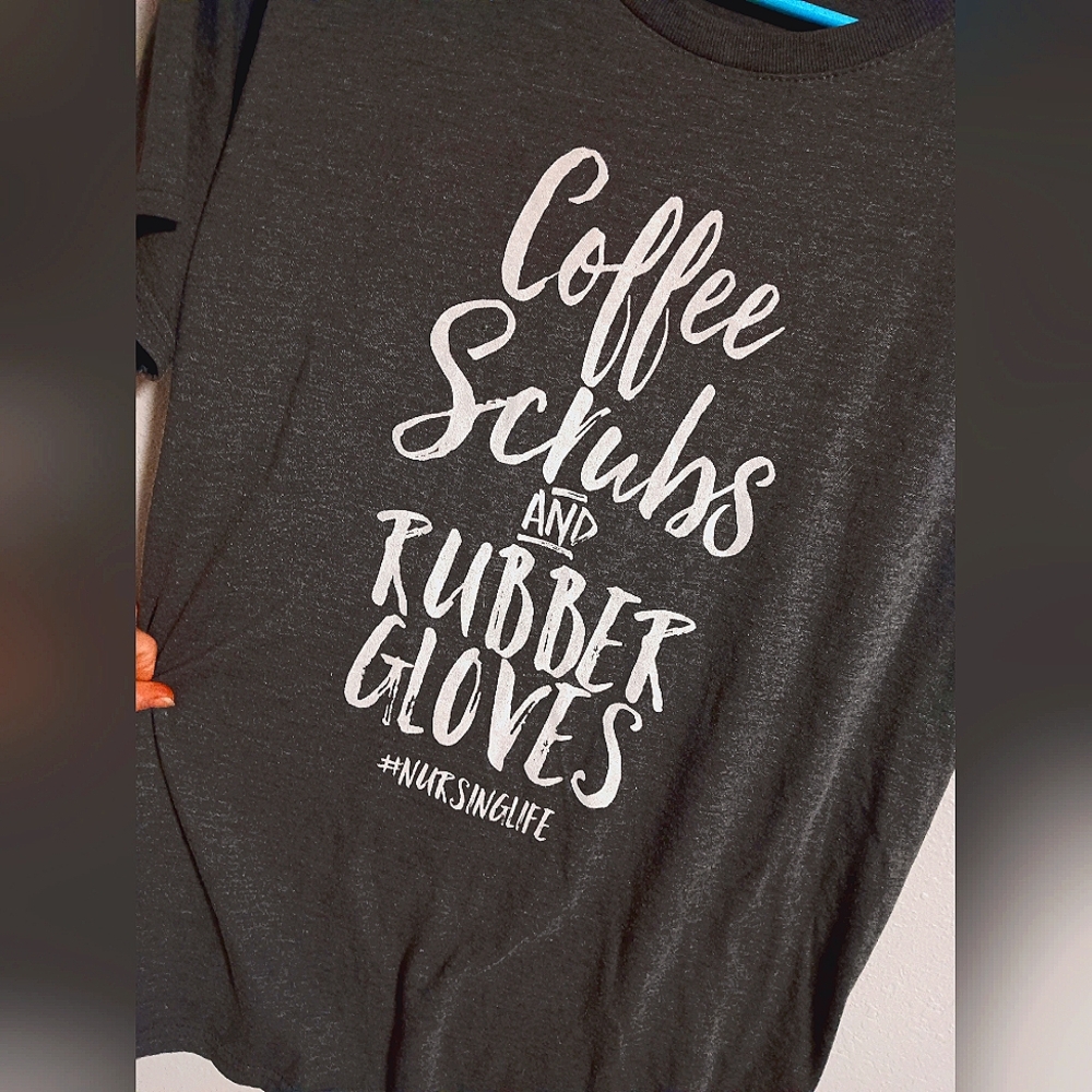 Coffee Scrubs AND RUBBER GLOVES#NURSINGLIFE XLARGE